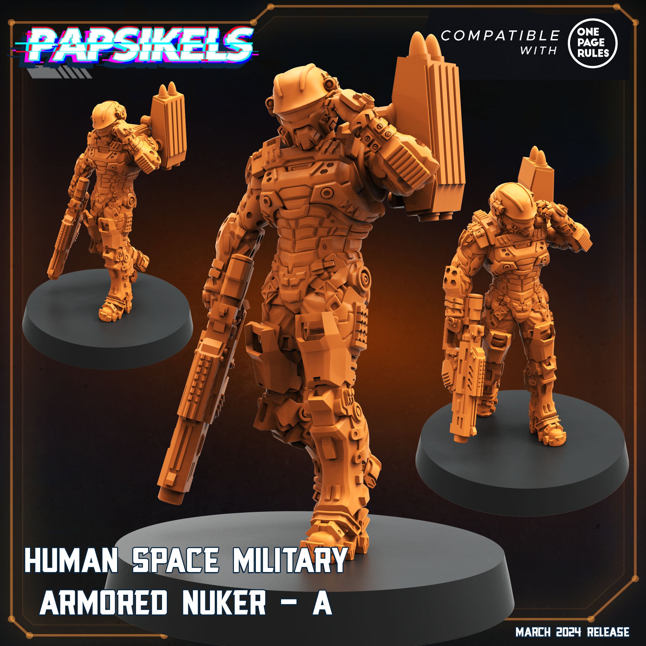 3 x Human Space Military - Armoured Nukers