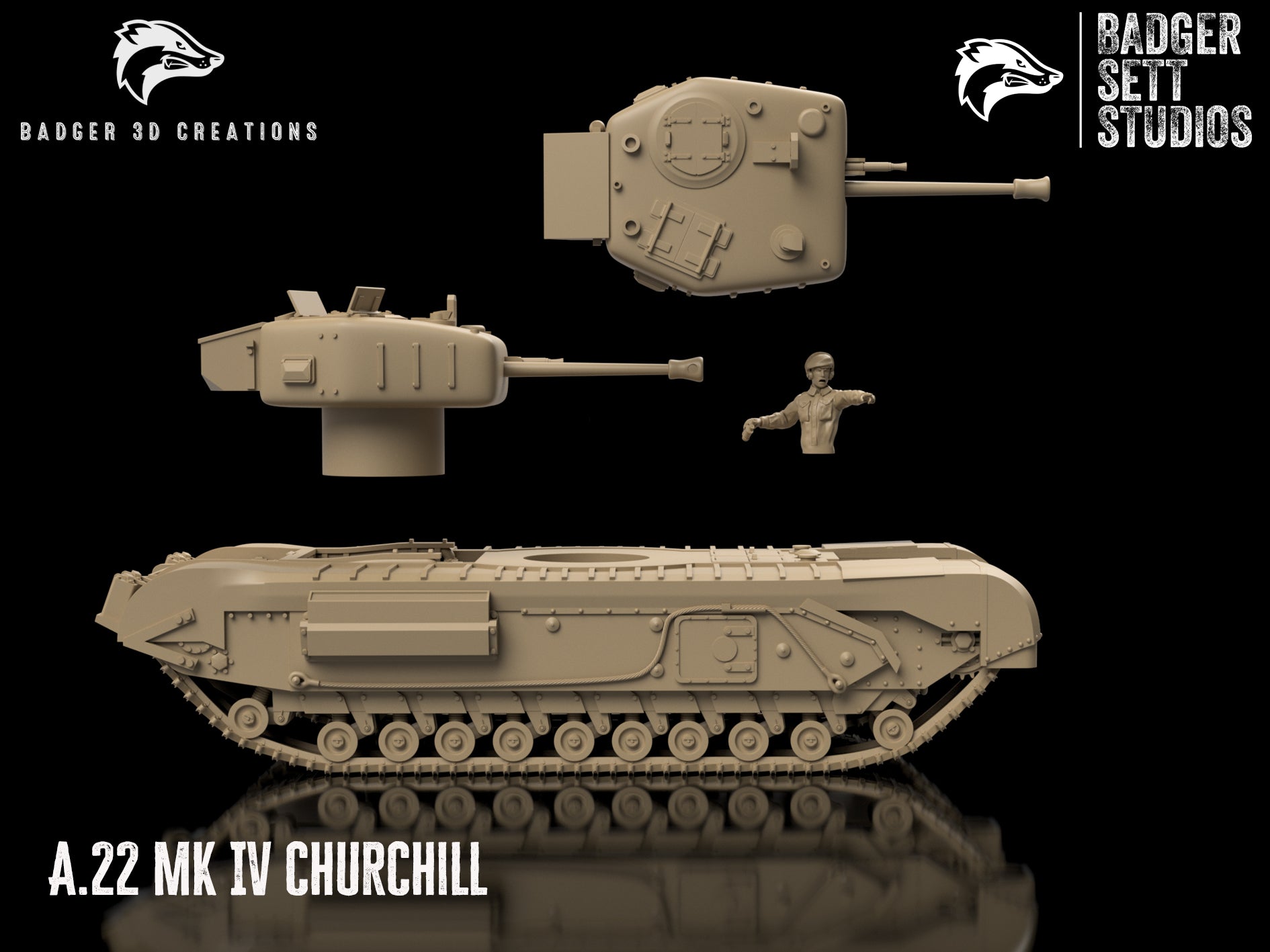 British A.22 MK IV Churchill - 2 x Turret Options