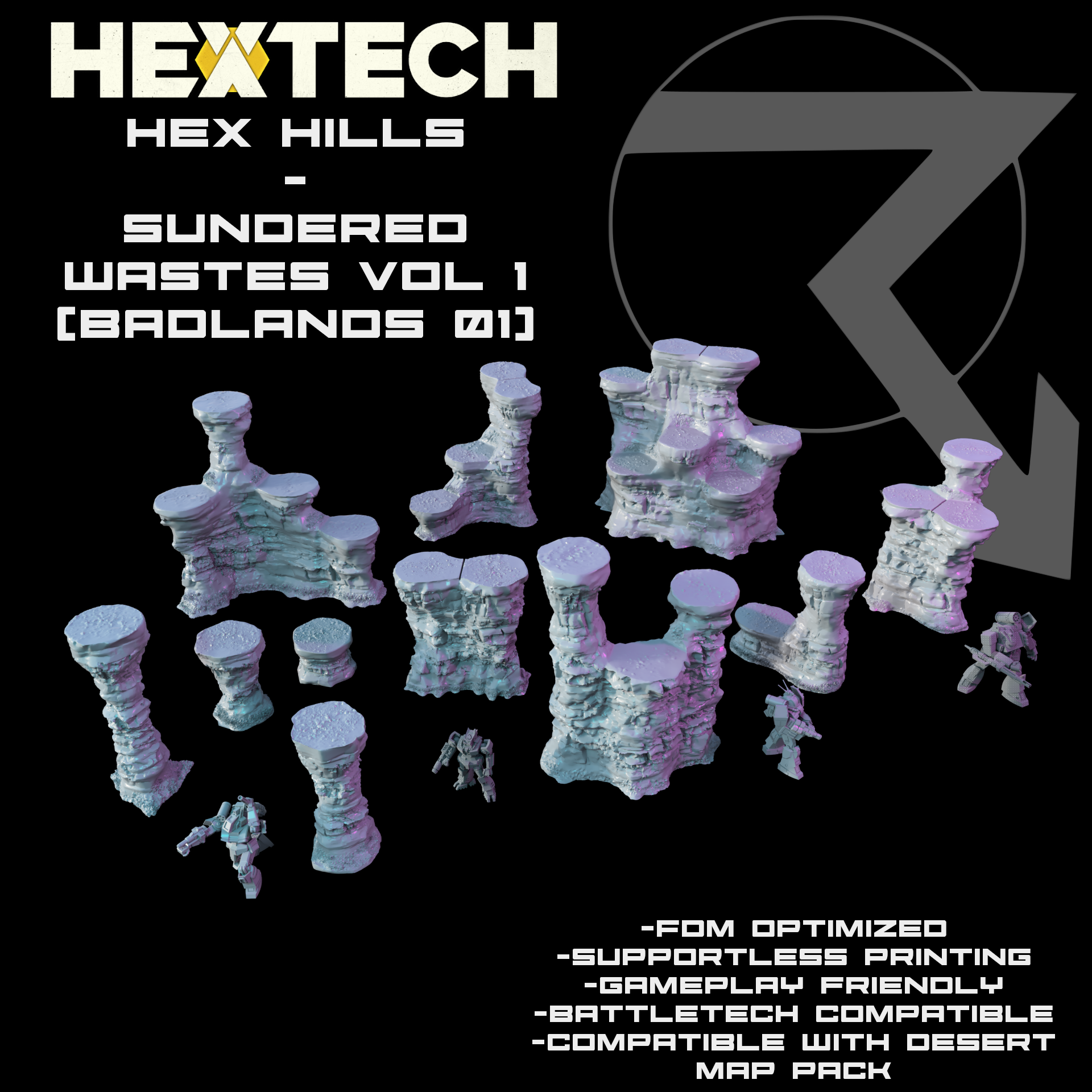 HEXTECH Sundered Wastes Vol 1 Bundle for Battletech