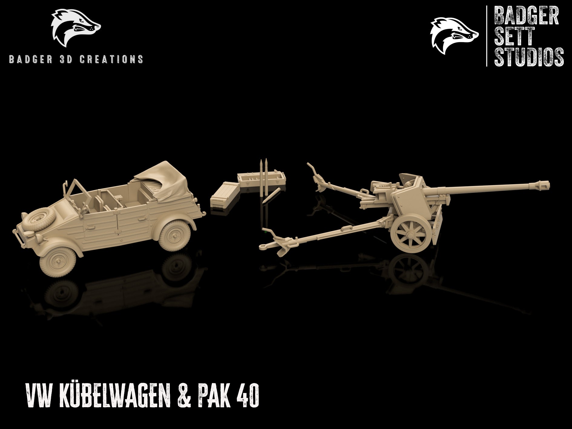 WWII Kübelwagen & Pak 40