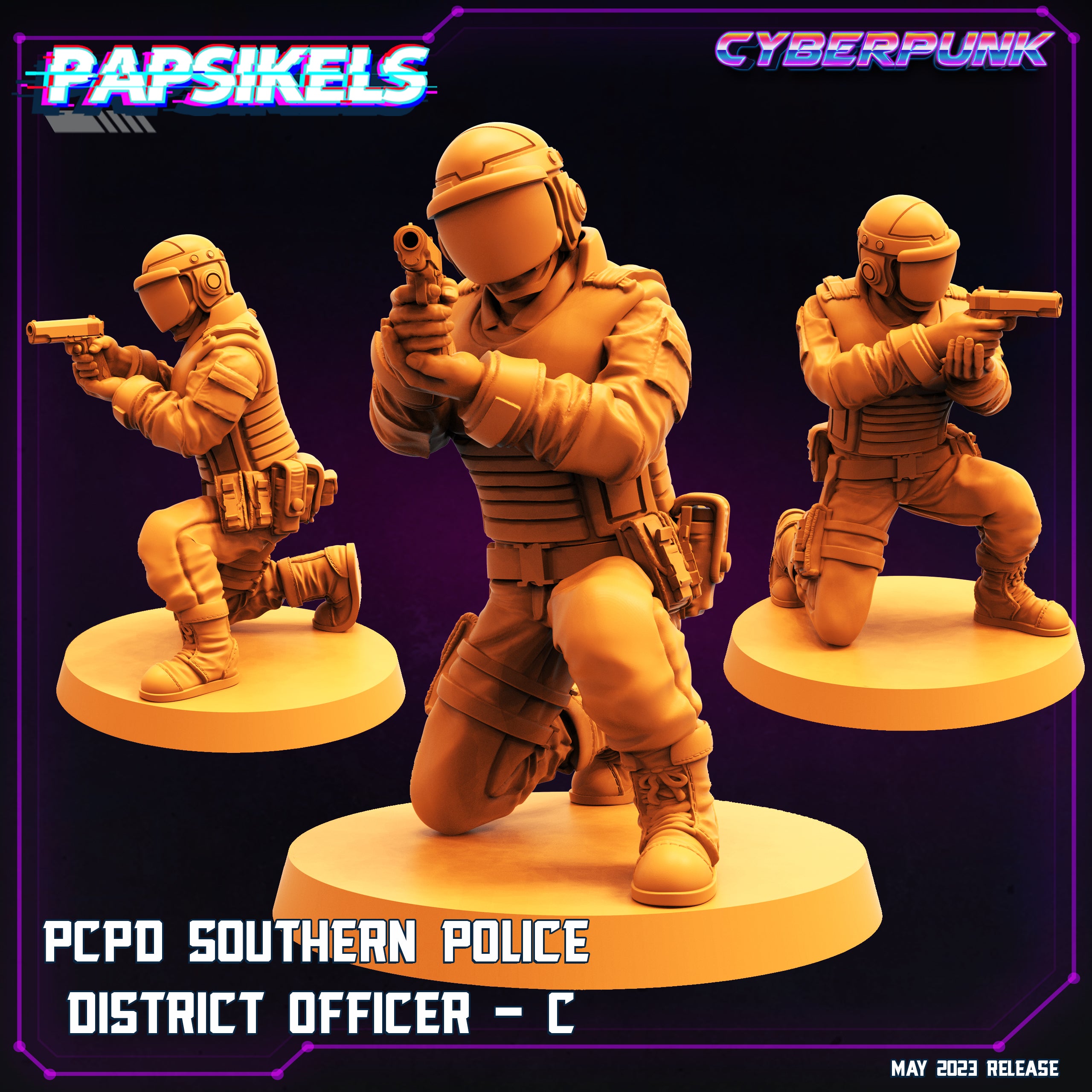 10 x Cyberpunk District Police Officers