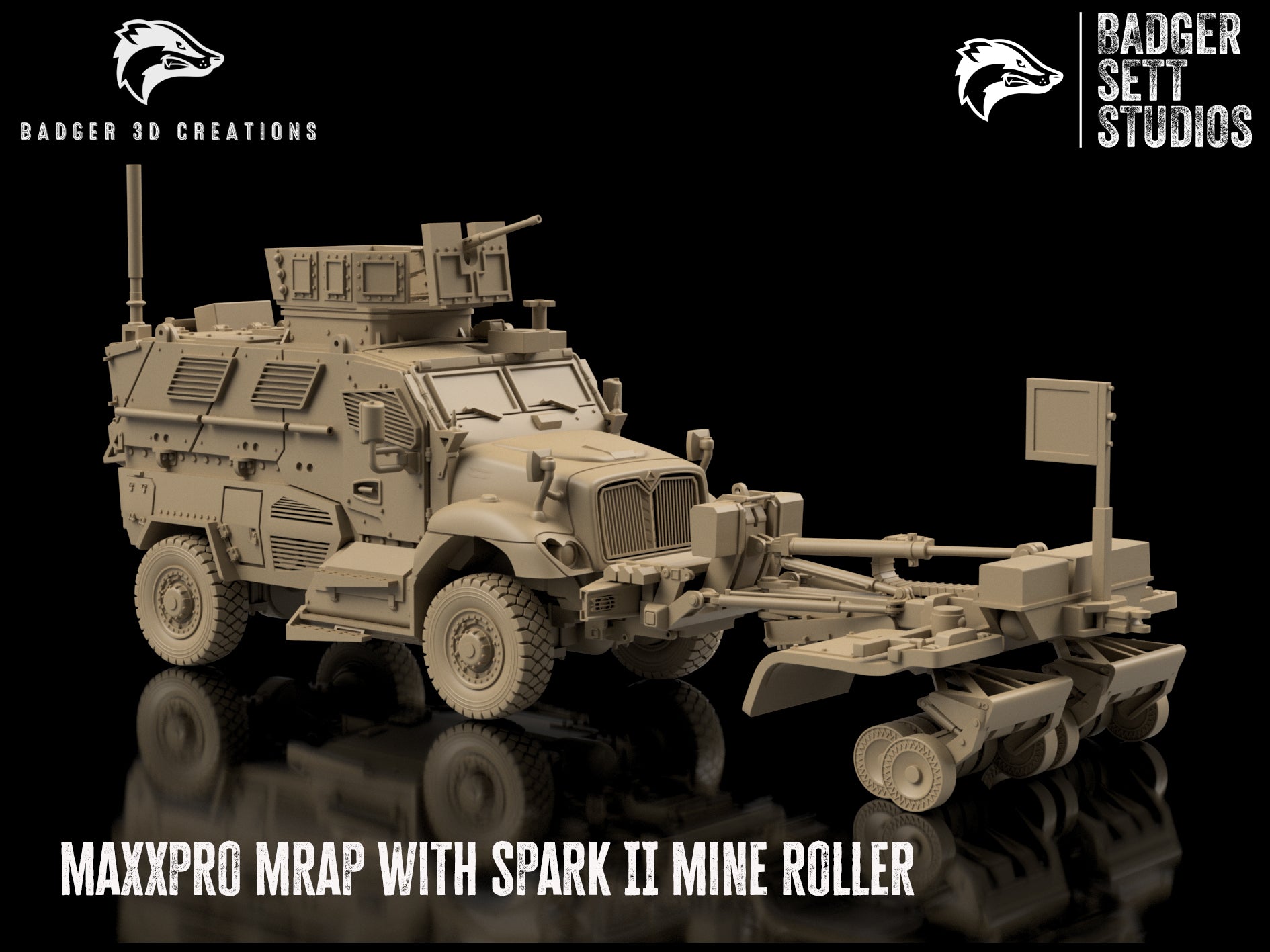 International MaxxPro MRAP with SPARK II Mine Roller