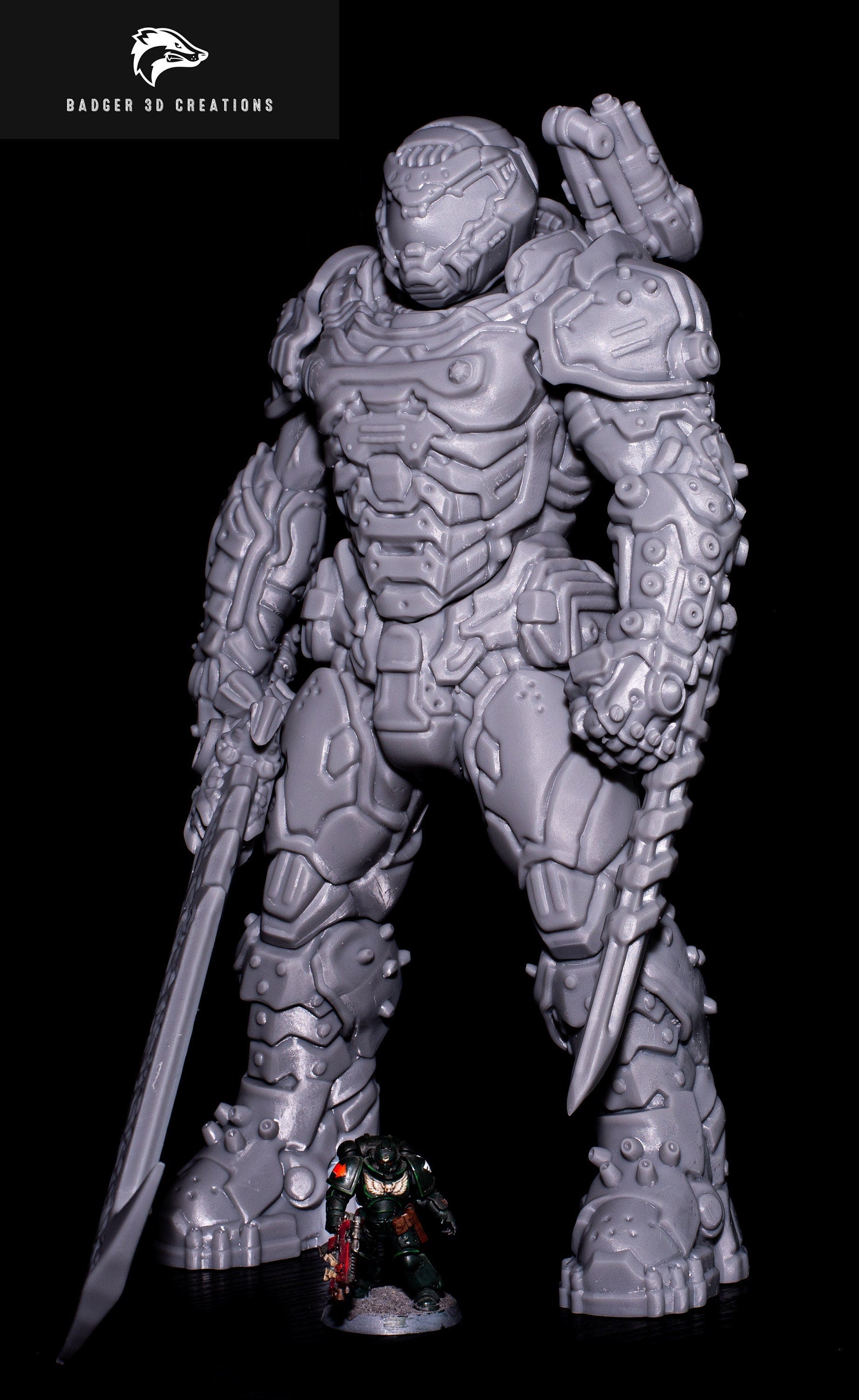 Doom Slayer Resin Figure - 28CM Tall - Printed Obsession