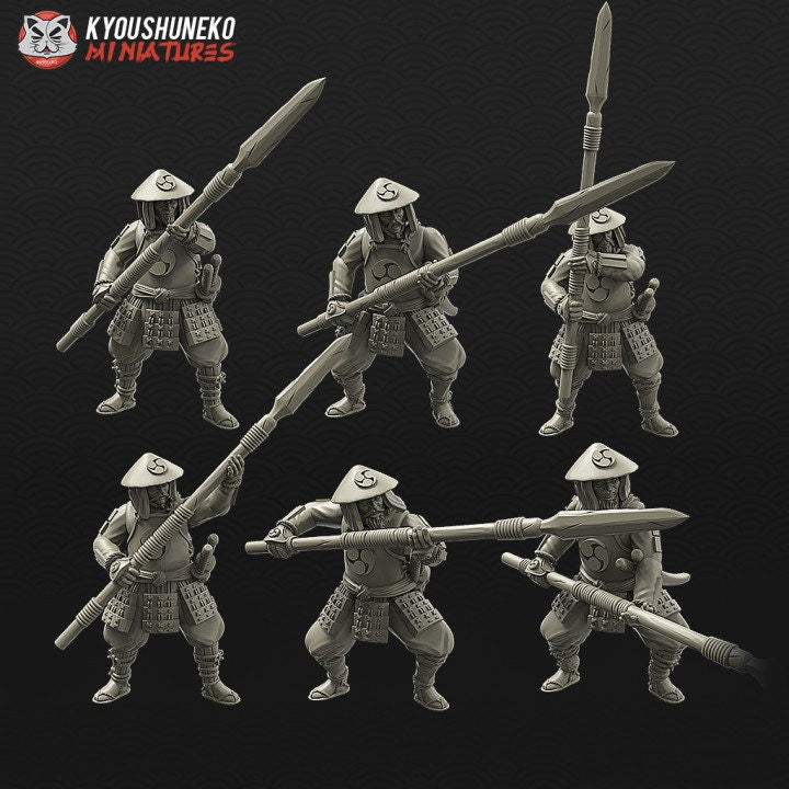 Kyoushuneko 6 x Japanese Ashigaru Spearmen