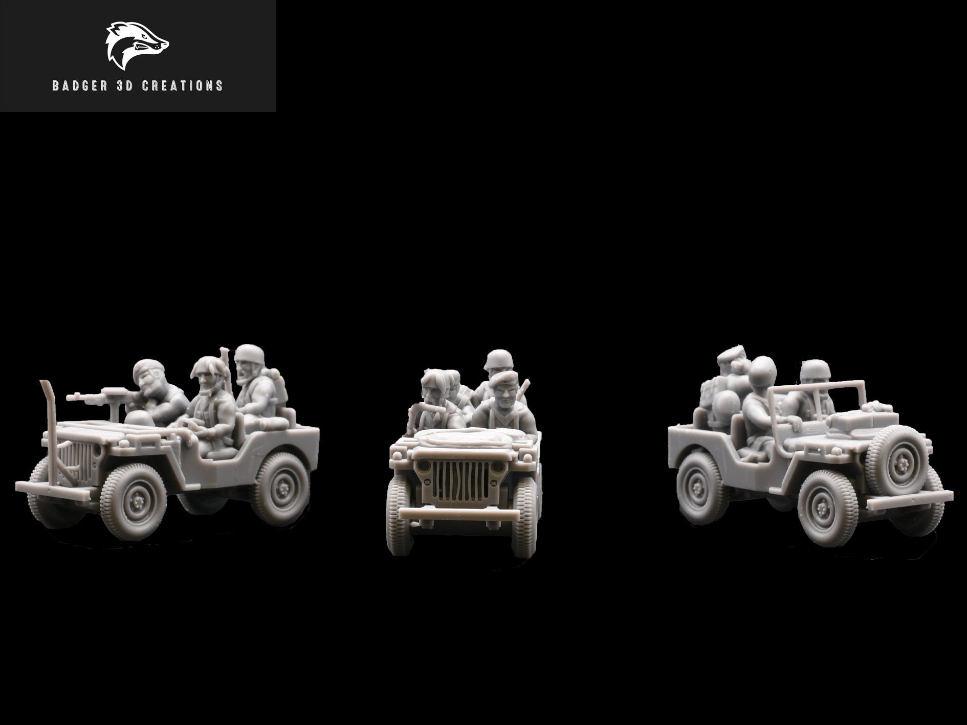 WWII British 3 x Jeeps
