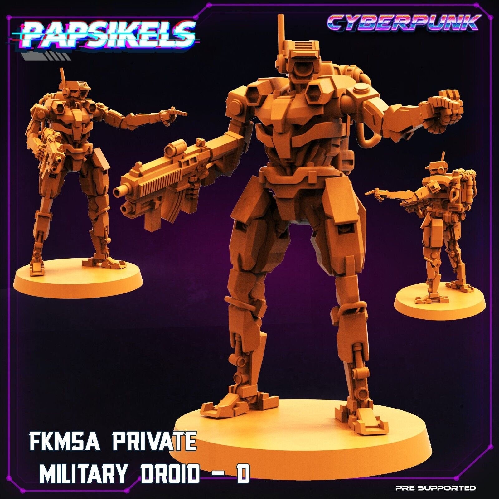 6 x Cyberpunk Military Droids/Robots  .