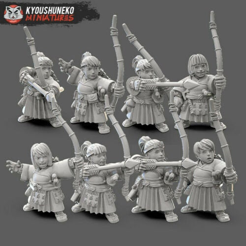 Kyoushuneko 8 x Female Dwarf Samurai Archers
