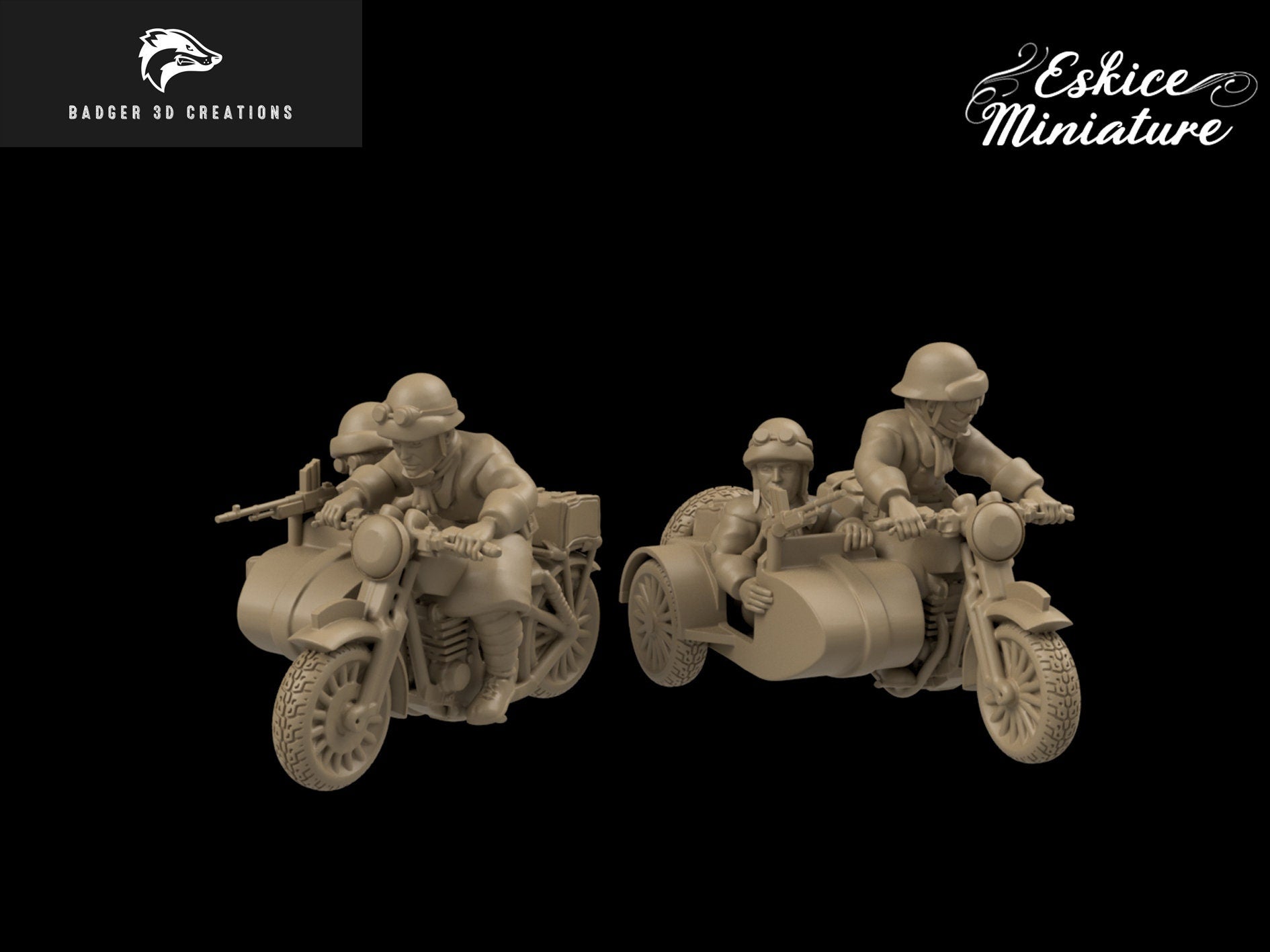 WWII French 2 x Motorcycles & Sidecars