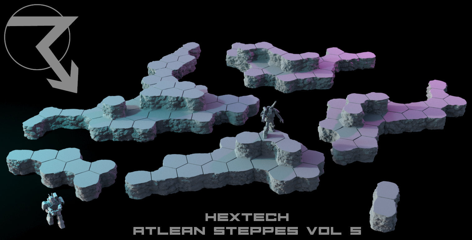 HEXTECH Atlean Steppes Vol 5 Bundle for Battletech - Rolling Hills