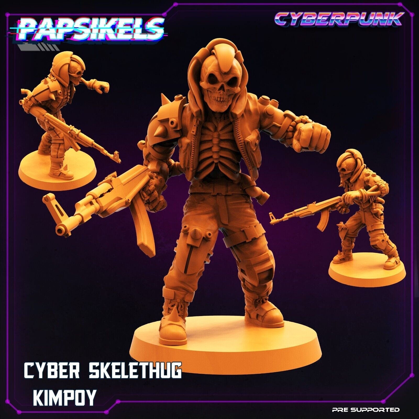 4 x Papsikel Cyberpunk Skeleton Thugs